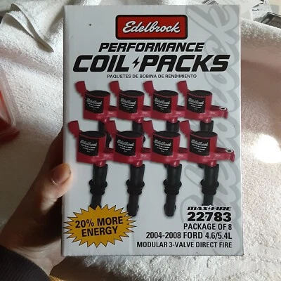 NEW Edelbrock 22783 Ford PKG OF 8 2004 - 2008 4.6L 5.4L Modular 3 Valve Coil PAC - Image 1 of 4
