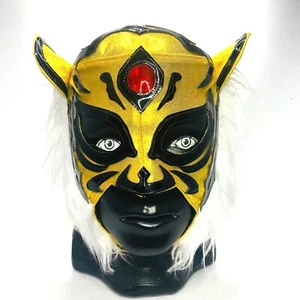 Wrestling Tiger Mask Semi-Professional Grade Mask Faux White Hair タイガーマスク - Picture 1 of 5
