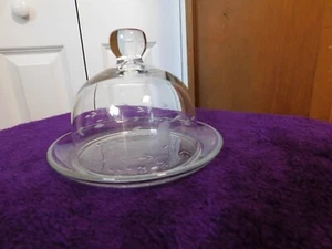Princess House Cheese Ball Butter Dish Covered Heritage W/ Domed Lid Etched - Bild 1 von 7