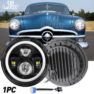 Halo 7" Round LED Headlight fit Ford Custom 1949 1950 1951 1952 1953 1954-1957 - Picture 1 of 20