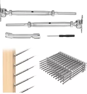 Kabel Geländer Kit 1/8" Swage Toggle Spannschloss Hardware T316 CK07 verstellbarer Winkel - Bild 1 von 11