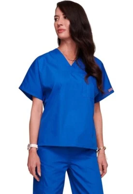 Cherokee Workwear Chest Pocket V-Neck Scrub Royal Blue Unisex XL - Image 1 of 4
