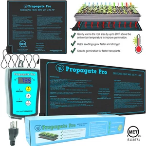 Propagate Pro Seedling Heat Mat Multi Size One Two or Four 1020 Trays Thermostat - Picture 1 of 49