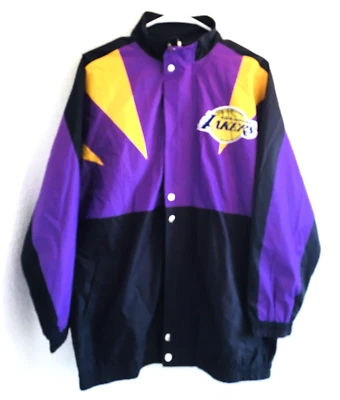 NBA Sz M Los Angeles Lakers Unisex Chicyea Full Zip Basketball Rain Windbreaker - Image 1 of 4