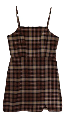 Vestido a cuadros GB JR. Corto sin mangas Junior XL marrón a cuadros Preppy Dark Academia Foto 1 de 4