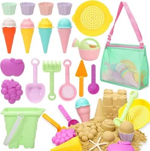 Beach Sand Toys 23PCS Set with Molds, Bag, Bucket, Shovel for Kids - Picture 1 of 7