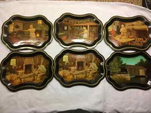 Mid Century Tin Trays (6 Total) ~ Colonial Images - Picture 1 of 10