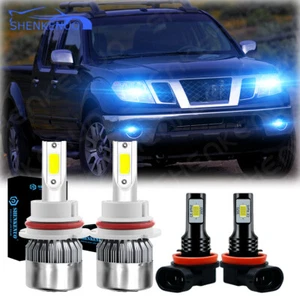 For Nissan Frontier 2005-2018 - 4PC 8000K LED Headlight Hi-Low + FOG Light Bulbs - Picture 1 of 12
