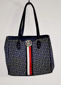 Tommy Hilfiger Jaden Plus Tote Navy White Red - Picture 1 of 15