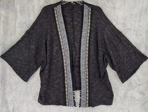 Copper Key Sweater Womens XLarge Black White Aztec Casual Soft Open Cardigan - Picture 1 of 12