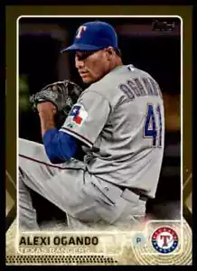 2015 Topps Series 1 Gold Alexi Ogando #198 Texas Rangers 0890/2015 - Picture 1 of 2