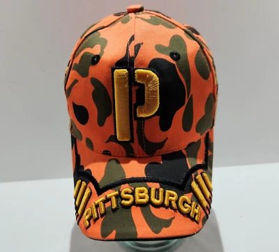 Gorra naranja camuflada Pittsburgh City Hunter ajustable logotipo bordado Foto 1 de 4
