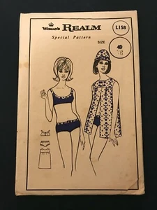 Realm L158 Vintage 60s Sewing Pattern Bikini Pullover Shirt Hat RARE - Picture 1 of 5