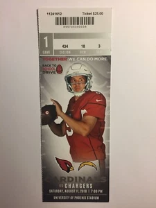 ARIZONA CARDINALS VS LOS ANGELES CHARGERS AUGUST 11, 2018 TICKET STUB - Picture 1 of 1