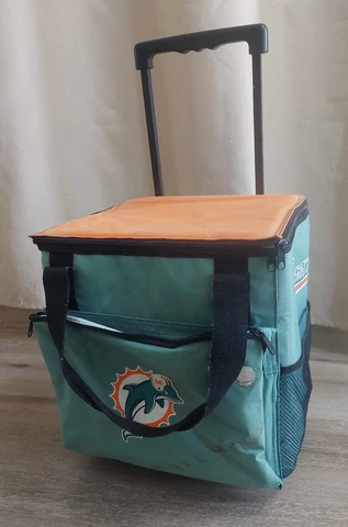 Vintage NFL Rolling Cooler Miami Dolphins Blue/Teal Logo Insulated Cooler Cover