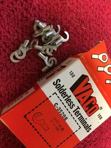 C35208 VACO NON-INSUL round fork  TERMINALS WIRE 22-18  STUD 4-8   100  PCS NOS - Picture 1 of 1