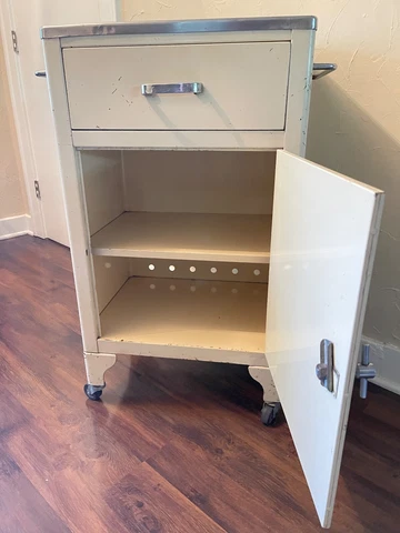 Vintage Metal Rolling Medical Cabinet Cover