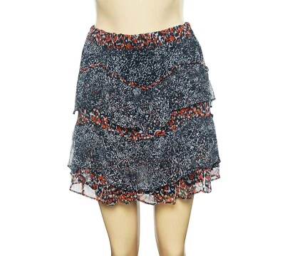 Iro Synthetic Tulcie Mini Skirt S 6 Women Casual Print Ruffle Short NEW 21044 - Image 1 of 4