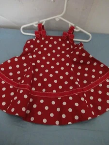 P43 Girls size 3-6 Months Burgundy With White Dot Gymboree Dress Back Zipper - Picture 1 of 9
