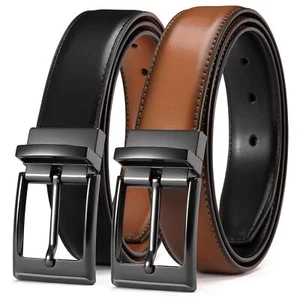 Leather Belt for Men - 1.25" Reversible Mens Belt for Dress Pants - 2 Styles ... - Picture 1 of 7