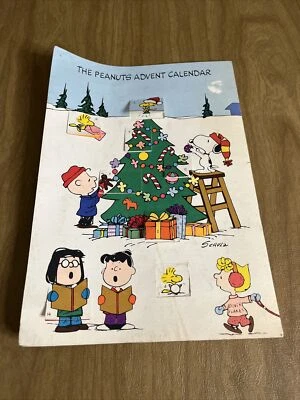 Vtg Hallmark The Peanuts Advent Calendar Lift The Flap Christmas Scene - Image 1 of 4