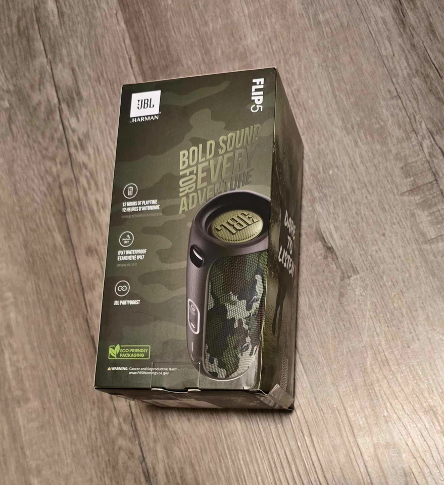 (NEW IN BOX) JBL Flip 5 Portable Waterproof Speaker - Squad - Image 1 of 1