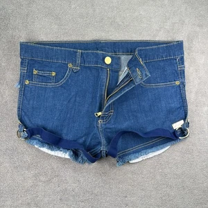 Andrew Christian mens blue Queer Castro capsule exposed denim shorts size 32 34 - Afbeelding 1 van 5