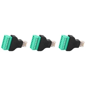 3Pcs Rj45 Screw Terminal Adapter Connector Solder For Network Female Thread - Afbeelding 1 van 12
