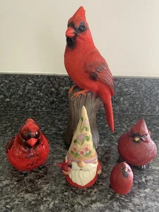 Roter männlicher Kardinal Dekor Menge 5. Jim Shore Wichtel "Redbird Beauty" - Bild 1 von 23
