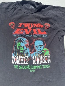 T-Shirt Uomo Twins of Evil Nera Zombie L Rock Anni 90 Goth Marilyn Manson Tour '16 - Foto 1 di 12