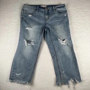 Vaqueros Free People recortados azules desgastados para mujer W30 real 33 X 19 dobladillo crudo - Imagen 1 de 22