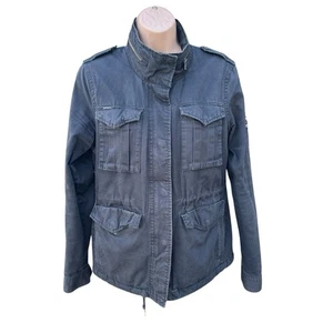 Superdry Mujer Chaqueta Militar Sherpa Forrada de Vellón Talla UK 10 Biker Trucker - Imagen 1 de 13
