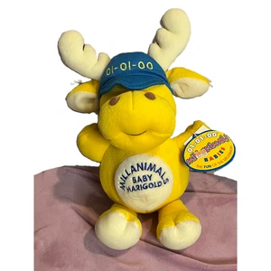 Vintage 2000 Commonwealth Millanimal Plüsch Baby Ringelblume Elch 12 Zoll Deadstock Neu mit Etikett - Bild 1 von 9