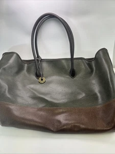 Bolso de Mano ESPRIT Grande Vintage Cuero Verde y Marrón - Imagen 1 de 7