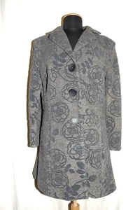 Cappotto SUSAN BAUMGÄRTEL design esclusivo gonna da passeggio bouclé/velours grigio 44 NUOVO - Foto 1 di 4