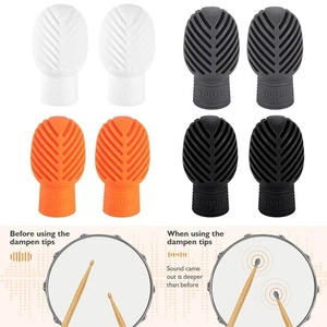 4Pcs Silicone Drumstick Silent Practice Tip Drumsticks Mute Head For Home - Picture 1 of 10