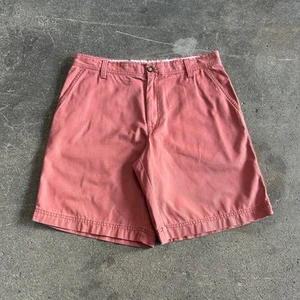 Izod Saltwater Chino Shorts Size 34 Pink Salmon Summer Faded Preppy 9" - Picture 1 of 7