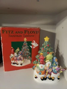Fitz and Floyd Weihnachten Schneemann Jamboree Serviettenhalter ZURÜCKGENOMMEN - Bild 1 von 8