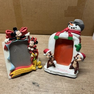 Vintage 1993-94 Walt Disney World Cast Gift Christmas Picture Frames Set Of 2 - Picture 1 of 4