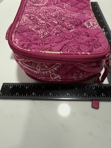 Vera Bradley Rouge & Pinsel Kosmetik Make-up Etui gestempelt Paisley rosa Reise - Bild 1 von 12