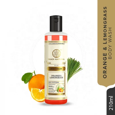 Jabón corporal natural Khadi naranja y hierba de limón nutre e hidrata la piel (210 ml) Foto 1 de 3