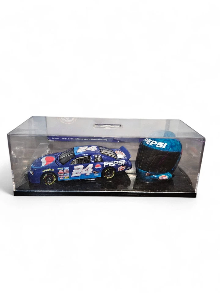 Jeff Gordon #24 Pepsi 1:32 carro de ação conjunto de capacete 1:4 1999 edição limitada RARO - Imagem 1 de 4