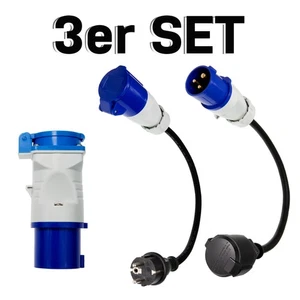3x CEE Adapter für Camping Wohnmobil Caravan / Schuko auf CEE & CEE auf Schuko - Bild 1 von 8