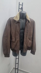 Jacket Luca D'Altieri Leather Man Brown Size 56 Cod. AN259 - Picture 1 of 7