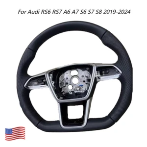 Marco de volante de cuero para Audi RS6 RS7 A6 A7 S6 S7 S8 2019-2024 - Imagen 1 de 5