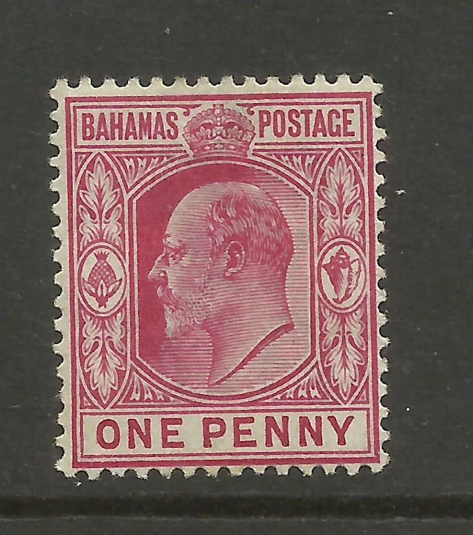 Bahamas 1906 Sg 72, 1d Carmine Rose, Mounted Mint with gum. {Box 4-23} - Image 1 of 1
