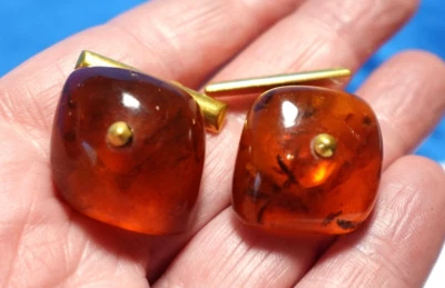GEMELOS RUSOS ÁMBAR ORO VINTAGE Foto 1 de 3