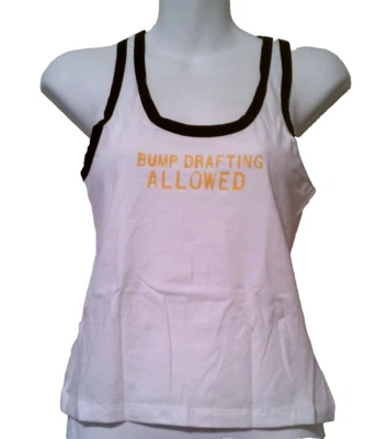 Pit Stop Racerback Tank Top Women's Medium Bump Drafting Allowed Racing Themed - Image 1 of 4