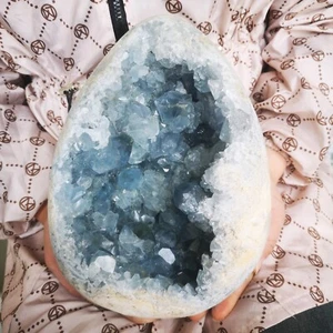 23.87LB Natural Beautiful Blue Celestite Crystal Geode Cave Mineral Specim10850g - Picture 1 of 8
