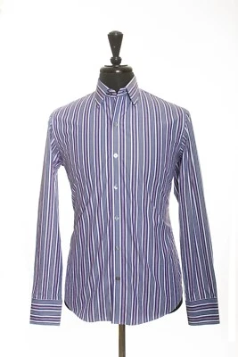 Zachary Prell Purple Striped Shirt 11918 - Image 1 of 3